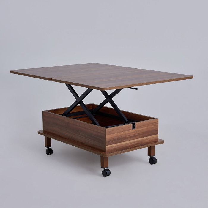 Hanah Home Mesa de Café Ajustable Nogal